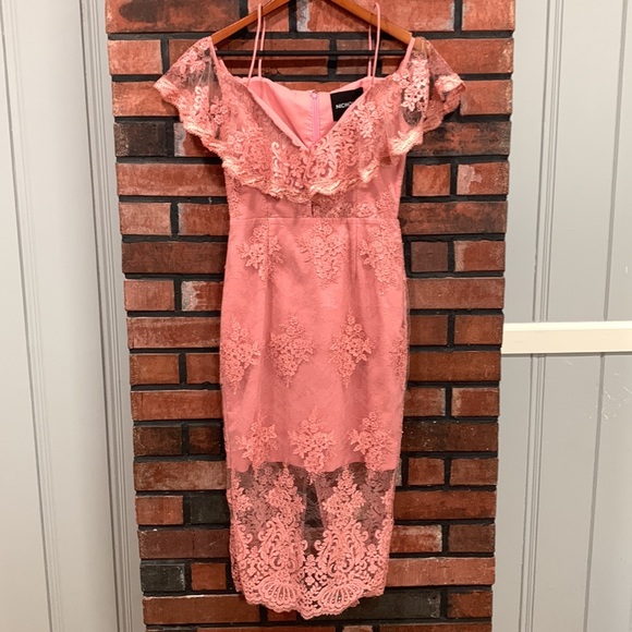 lace hem maxi dress Amanda Lace Trim Maxi Dress in Mauve